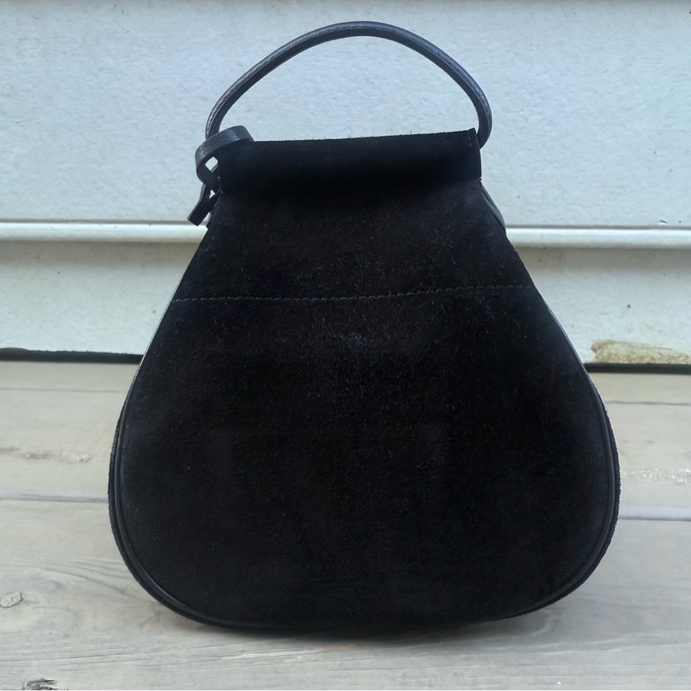 Delvaux Black Suede Mini Cerceau Bag Purse - Picture 5 of 14